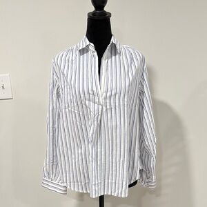 Trovata White Shirt with Blue Stripes size S
